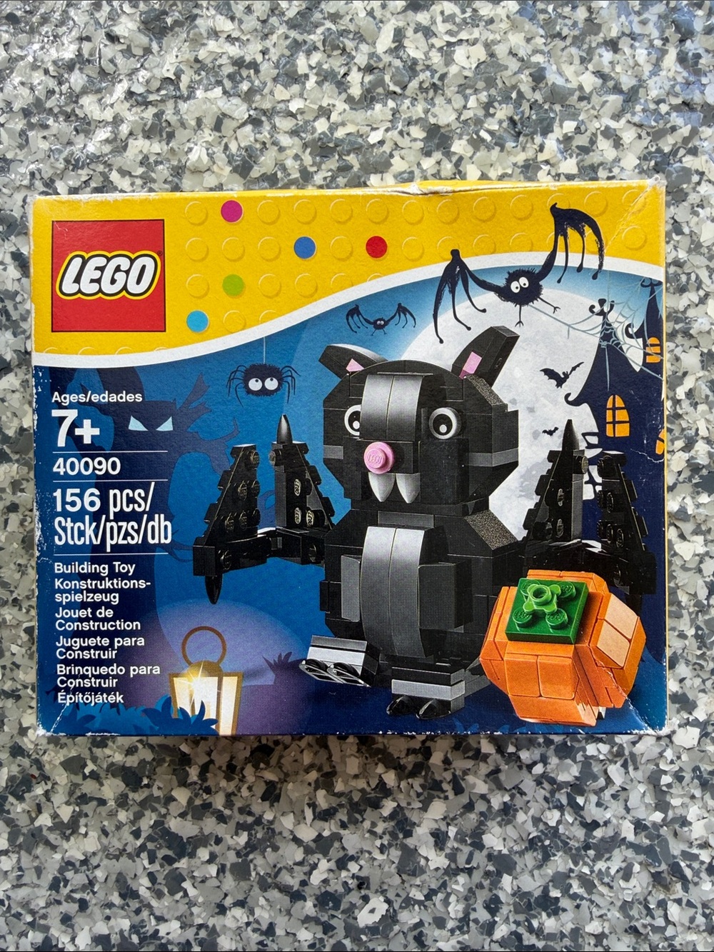 RETIRED AND RARE Lego Black Bat with Orange Pumpkin Brick Set